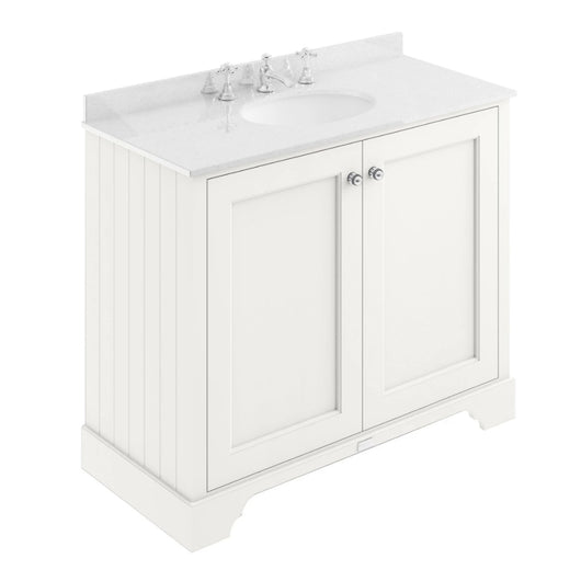  Bayswater 1000mm 2-Door Floor Standing Basin Cabinet - Pointing White - welovecouk