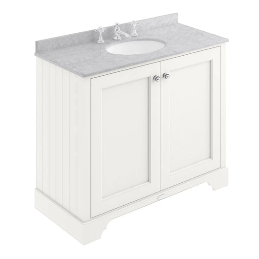  Bayswater 1000mm 2-Door Floor Standing Basin Cabinet - Pointing White - welovecouk