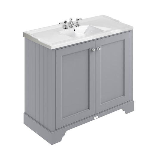  Bayswater 1000 Plummett Grey Vanity Unit with Ceramic Basin - welovecouk