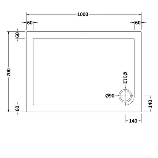  Rectangular Slate Grey Stone Shower Trays
