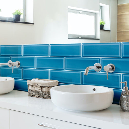  Cut Sample: Coco Blue Gloss Rectangle Ceramic Tiles