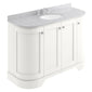 Bayswater 1200mm 4-Door Floor Standing Curved Basin Cabinet - Pointing White