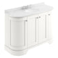 Bayswater 1200mm 4-Door Floor Standing Curved Basin Cabinet - Pointing White