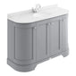 Bayswater 1200mm 4-Door Floor Standing Curved Basin Cabinet - Plummett Grey