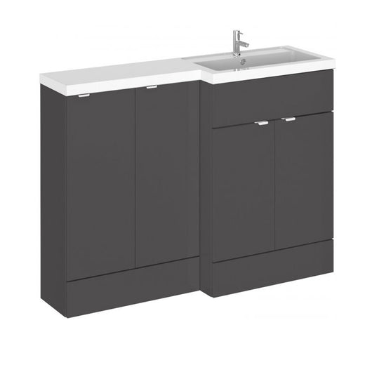  Siena 1200mm Combination Unit with 300mm Basin Unit - Gloss Grey - welovecouk