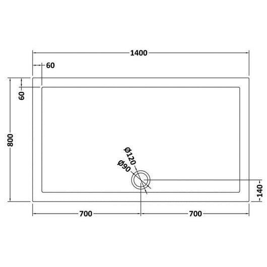  Large Rectangular Easy Plumb Stone Shower Trays - Grey Slate - welovecouk