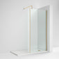 1600 x 800mm Stone Walk-In Shower Tray & 8mm Screen Pack - Brushed Brass