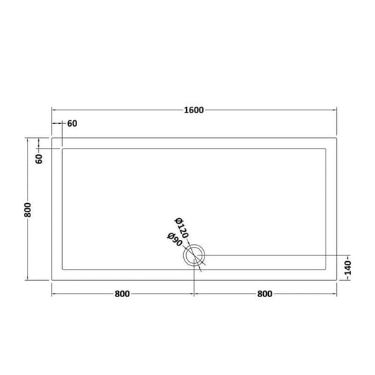 Large Rectangular Easy Plumb Stone Shower Trays - Grey Slate - welovecouk