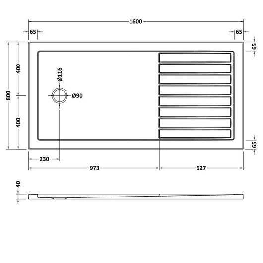  Easy Plumb Rectangular Walk-In Stone Shower Tray