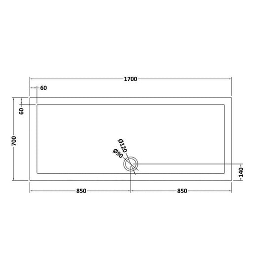  Large Rectangular Easy Plumb Stone Shower Trays - Grey Slate - welovecouk