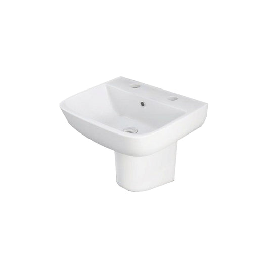  RAK Series 600 Basin & Semi Pedestal 520mm - 2 Tap Hole