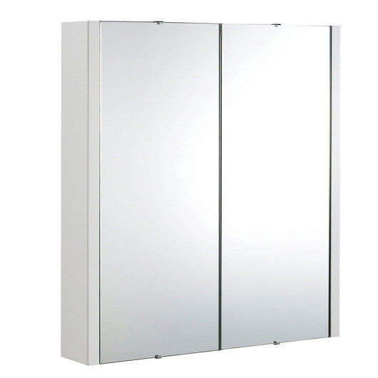  Nova Gloss White 600mm 2 Door Mirror Cabinet