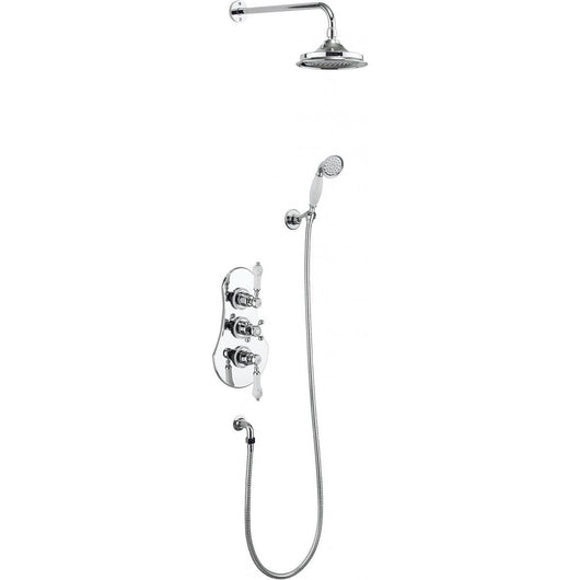  Burlington Severn Concealed Thermostatic Shower Kit with Airburst Shower Head & Shower Handset