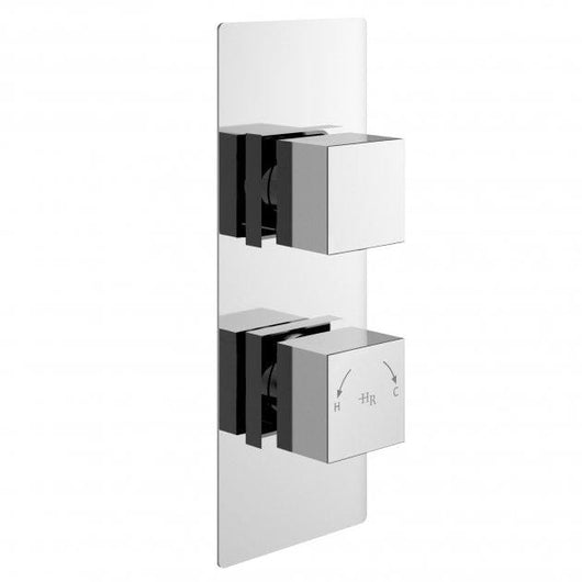  Casella Square Concealed Shower Valve with Diverter Dual Handle Chrome