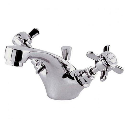  Nuie Beaumont Mono Basin Mixer Tap Dual Handle with Pop Up Waste