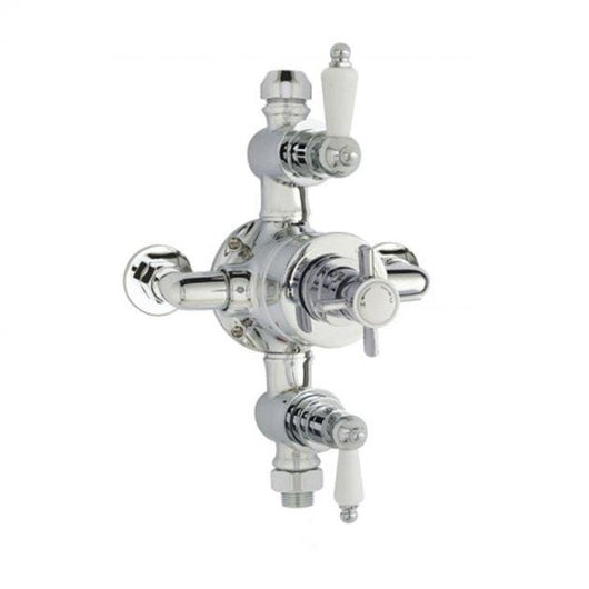  Nuie Beaumont Traditional Chrome Exposed Shower Valve Triple Handle
