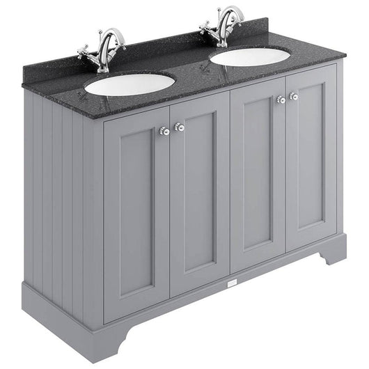  Bayswater 1200mm 4-Door Floor Standing Basin Cabinet - Plummett Grey - welovecouk