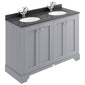 Bayswater 1200mm 4-Door Floor Standing Basin Cabinet - Plummett Grey - welovecouk
