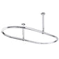 Nuie Chrome Oval Shower Curtain Rail with Middle Ceiling Mounts