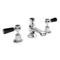 Bayswater Black Lever Domed 3 Tap Hole Basin Mixer Tap & Pop-Up Waste - welovecouk