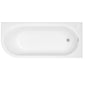 J Shaped 1700 x 750 Right Hand Single Ended Bath, Panel & 6mm Curved Bath Screen