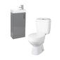 Alpha Close Coupled Toilet with Grey Floorstanding Cloakroom Unit