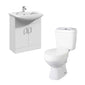 Alpha Close Coupled Toilet with Percussion 550mm Floorstanding Cloakroom Unit