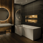 Sola L-Shaped 1500 x 850/700 Shower Bath with Bath Screen