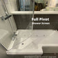 Reinforced L-Shaped Square Shower Bath 1600 x 850 Shower Bath C/W Hinged 6mm Bath Screen & Front Panel