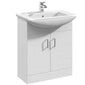 Floor standing 1250mm White Basin Vanity Storage Unit Set