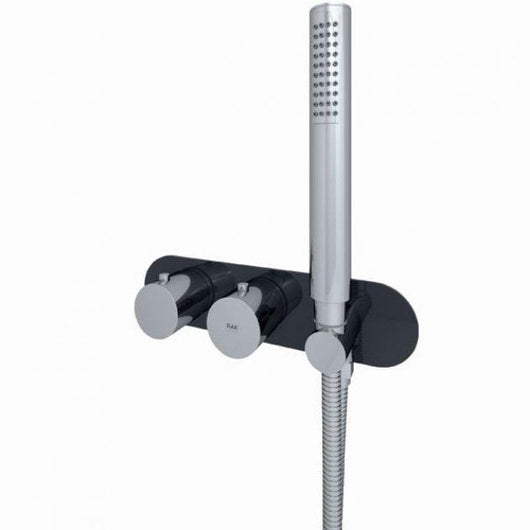 RAK Feeling Thermostatic Round Dual Outlet Concealed Shower Valve with Handset - welovecouk