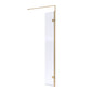 1400 x 800mm Stone Walk-In Shower Tray & 8mm Screen Pack - Brushed Brass