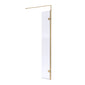 1400 x 900mm Stone Walk-In Shower Tray & 8mm Screen Pack - Brushed Brass