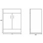 Nuie Eden 500mm Floorstanding 2-Door Vanity Unit & Mid-Edge Basin - Gloss White with Brushed Brass Handles
