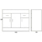 Nova 1000mm Gloss White Minimalist Floorstanding Vanity Unit