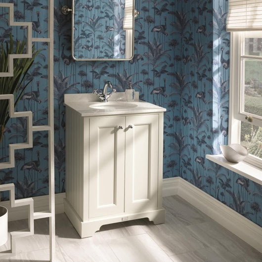  Bayswater 600mm 2-Door Basin Vanity Unit - Pointing White - welovecouk