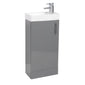 Aria Rimless Close Coupled Toilet with Grey Floorstanding Cloakroom Unit
