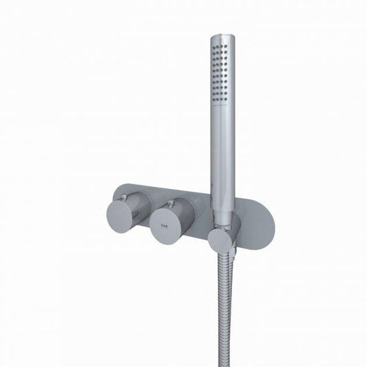  RAK Feeling Thermostatic Round Dual Outlet Concealed Shower Valve with Handset - welovecouk