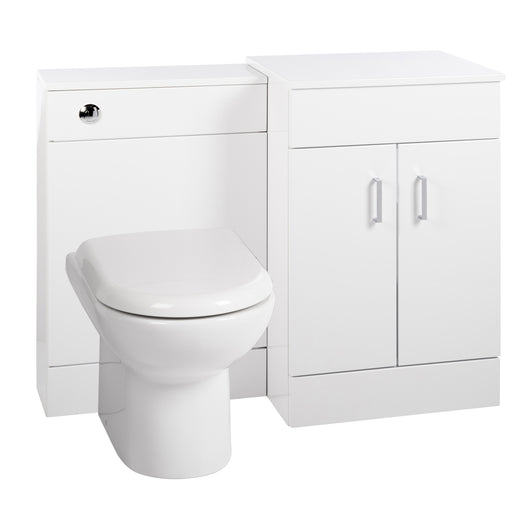  Nuie Eden 1000mm Countertop Vanity & WC Set - White