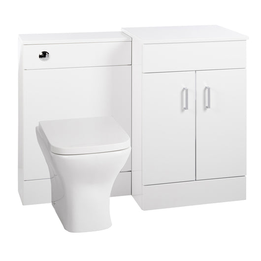  Nuie Eden 1000mm Countertop Vanity & WC Set - White