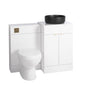 Nuie Eden 1000mm Countertop Vanity with Black Basin & WC Set - White with Brushed Brass Handles