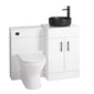 Nuie Eden 1000mm Countertop Vanity with Black Basin & WC Set - White with Black Handles