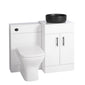 Nuie Eden 1000mm Countertop Vanity with Black Basin & WC Set - White with Black Handles