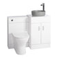 Nuie Eden 1000mm Countertop Vanity with Grey Basin & WC Set - White