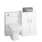 Nuie Eden 1000mm Countertop Vanity with Grey Basin & WC Set - White