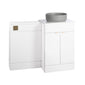 Nuie Eden 1000mm Countertop Vanity with Grey Basin & WC Set - White with Brushed Brass Handles