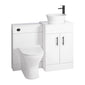Nuie Eden 1000mm Countertop Vanity with White Basin & WC Set - White with Black Handles