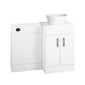 Nuie Eden 1000mm Countertop Vanity with White Basin & WC Set - White with Black Handles