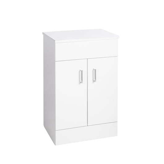  Nuie Eden 500mm Floor Standing 2-Door Countertop Vanity Unit - Gloss White