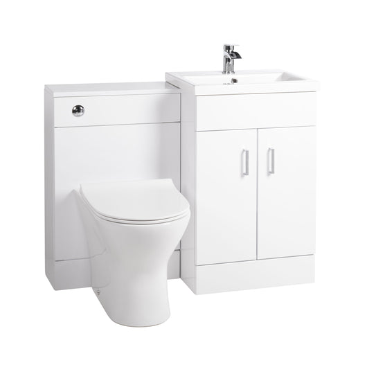  Nova 1000mm Vanity & WC Set - White - welovecouk